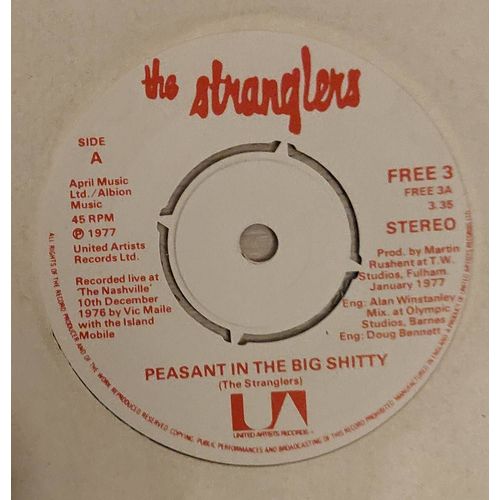 * The Stranglers * Peasant In The Big Shitty / Choosey Susie - Vinyle 45 Trs. Uk 1977, New Wave Punk Rock.