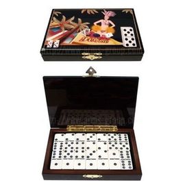 Coffret En Bois Laqué 28 Dominos -Tetrix