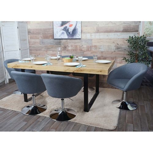 Lot De 6 Chaises De Salle À Manger Hwc-F19, Chaise De Cuisine Pivotante Loungesessel, Pivotante Réglable En Hauteur   Tissu/Textile Gris Foncé
