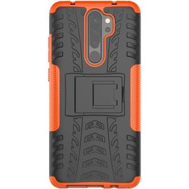 Coque Compatible Avec Xiaomi Redmi Note 8 Pro+Protection Verre Trempe,Armor Support Etui Hybride Cover Cases Housse(Orange