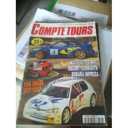 Compte Tours 83 De 1996 Subaru Impreza 555 Et Bmw 318ti Compact Gr A Et Osella Pa9,Antibes,Touquet,Ford Escort Rs Cosworth,Cardabelles,Peugeot 106 Maxi