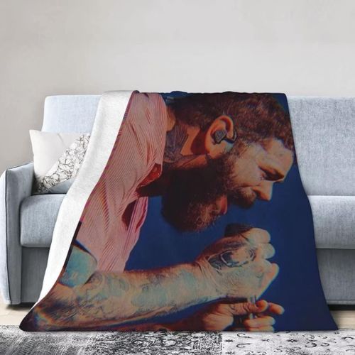 Couverture D'album Post Malone Imprimée Pour Climatiseur, Couverture Super Douce, Chaude Et Confortable En Flanelle Pour Canapé-Lit
