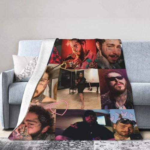 Couverture De Chanteur Pop Post Malone, Couverture En Flanelle Douce Et Chaude Pour Canapé-Lit