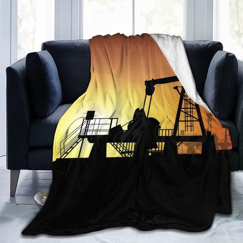 Couverture Imprimée En Flanelle Avec Silhouette De Derrick À L'huile, Douce Et Chaude, Anti-Boulochage, Pour Adultes Et Enfants,