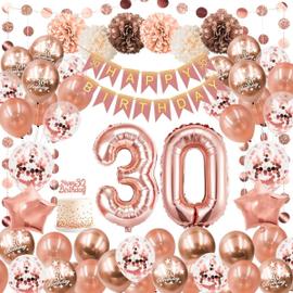 Decoration Anniversaire 30 ans Femme Homme, 30 ans Deco Anniversaire avec  Ballon Blanc et Or, Dorés Chiffre Ballon 30, Happy Birthday Bannière,  Ballons Anniversaire 30 ans Réutilisable : : Cuisine et Maison