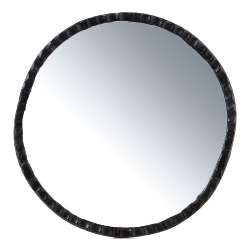 Miroir rond aluminium noir