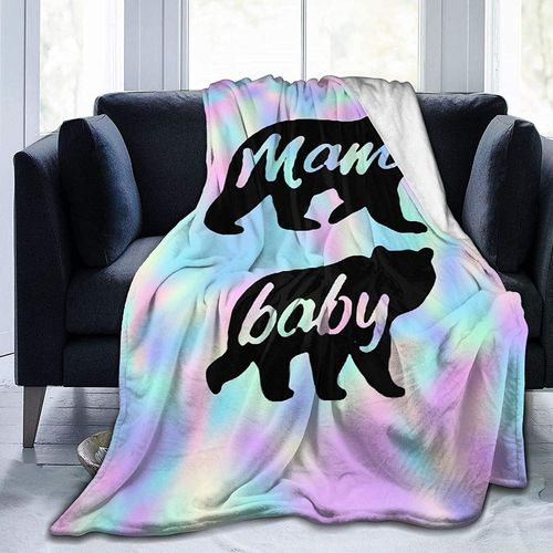 Couverture De Voyage En Micro Polaire Pour Enfants, Maman Et Bébé Ours, Artistique, Légère, Confortable Et Douce, Pour Canapé-Lit,