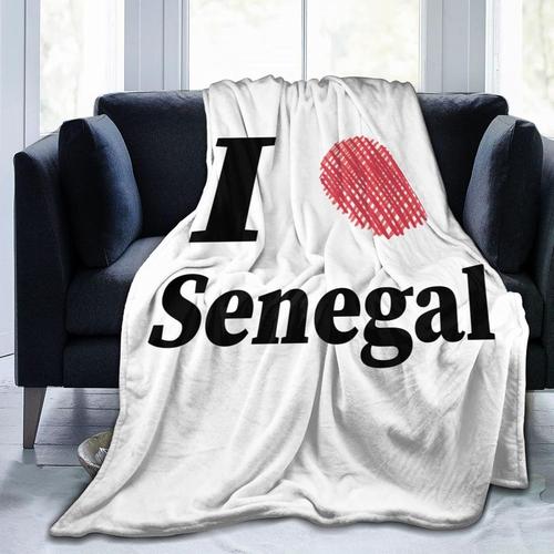 Couverture En Flanelle Imprimée I Love Sénégal, Couverture Douce, Confortable Et Chaude Pour Lit, Canapé Et Canapé