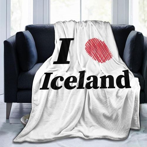 Couverture En Flanelle I Love Islande, Douce Et Confortable, Lavable Pour Canapé, Lit