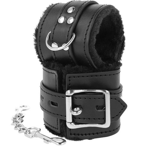 Dark Ness Love Cuffs, Wrist With Fur Black Noir