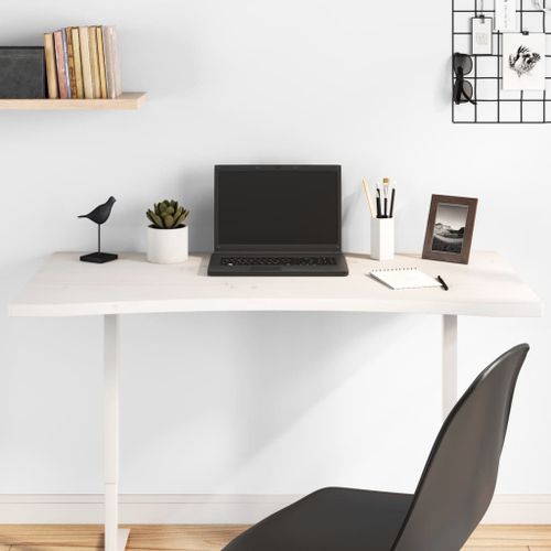 Vidaxl Dessus De Bureau Blanc 110x60x2,5 Cm Bois Massif De Pin