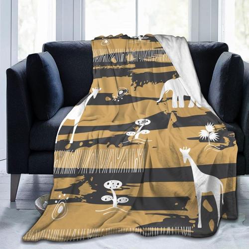 Couverture En Flanelle Avec Animaux Africains, Douce Et Confortable, Lavable, Pour Lit Et Canapé,