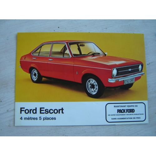 Auto /Dépliant Publicitaire Ford Escort 4 Mètres 5 Places