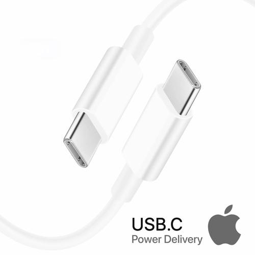 Apple Original - 1M Cable Chargeur Cordon USB-C vers Type-C Pour Adaptateur Prise Secteur 18w/20w Pour iPhone 15 / Plus / Pro / Max / iPad 2022