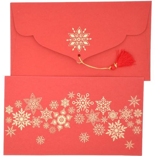 Papertree Anastasia Lot De 5 Enveloppes Cadeau 19x10cm Rouge/Or