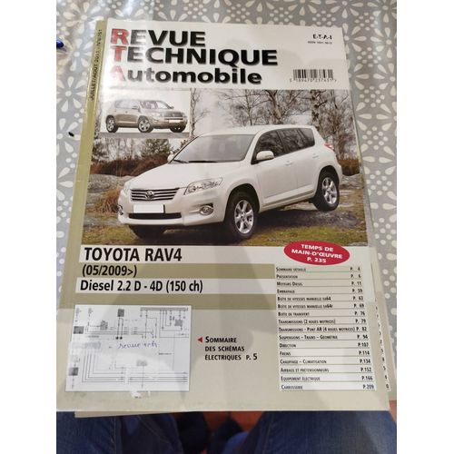 Revue Technique Automobile Rta N°B751 Toyota Rav4 05/2009 Et Après.Diese 2.2 D 4 D 150cv