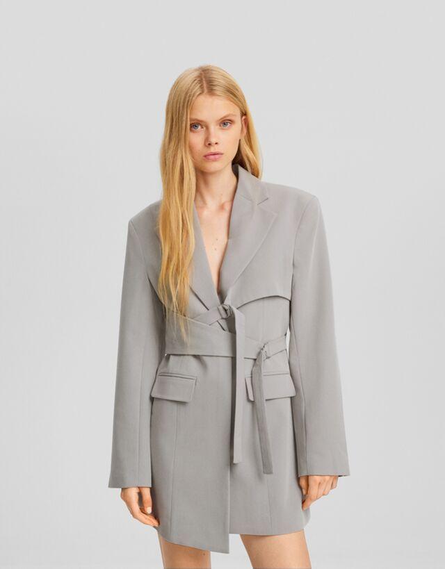 Mini Robe Trench Tailoring Femme M Gris Rakuten