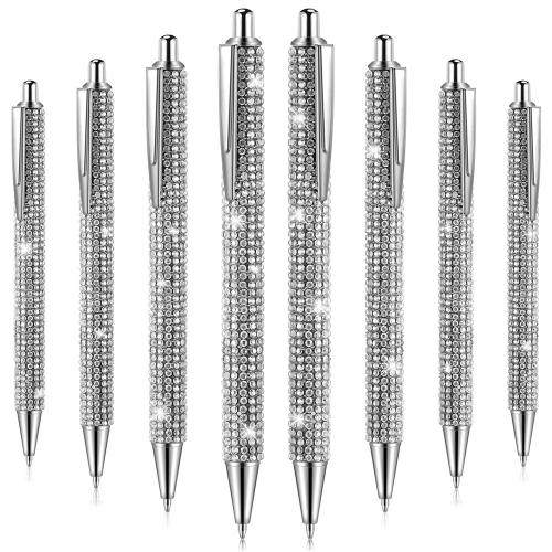 8 Pi¿¿Ces Mignon Stylo Bling Diamant Stylos No?L Strass Cadeau M¿¿Tal Stylos ¿¿ Bille Fantaisie Brillant Cristal Stylos C