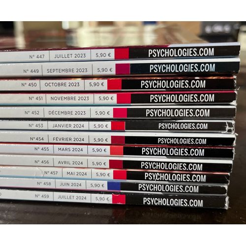 Lot 12 Numéros Psychologies Magazine 2023-2024 (Cf. Photos) / Prix Pour Le Lot 12 Euros