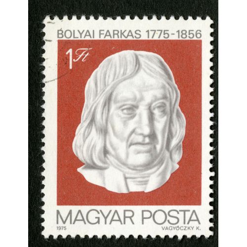 Timbre Oblitéré Magyar Posta ,Bolyai Farkas 1775 - 1856, 1 Ft, 1975