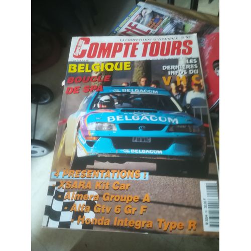 Compte Tours 98 De 1998 Xara Kit Car,Boucles Spa,Honda Integra Type R,Alfa Gtv6 Gr F,Nissan Almera Gti Gr A,Blomqvist