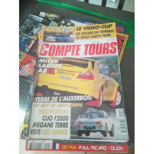 Compte Tours 124 De 2000 Megani Maxi Kit Car,Touquet,Auxerrois,Seat Cordoba Wrc Snbe,Clio F2000,Mitsubishi Lancer Evo7,Taxi 2