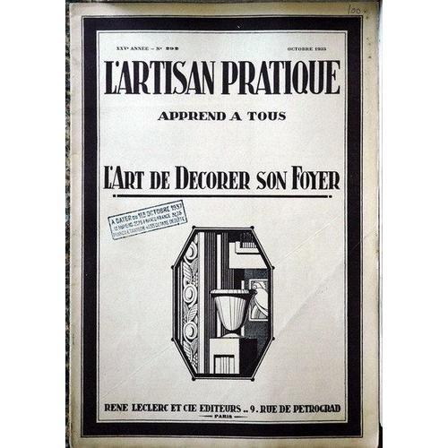 Artisan Pratique (L') N° 292 Du 01/10/1933