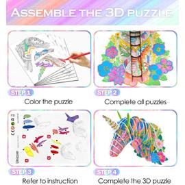 Puzzle 3D Bricolage Kits, Cadeau Fille garçon 6 7 8 9 10 Ans