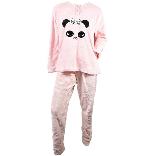 Pyjama Femme Long Sweet Secret Q1550 Polaire Rose