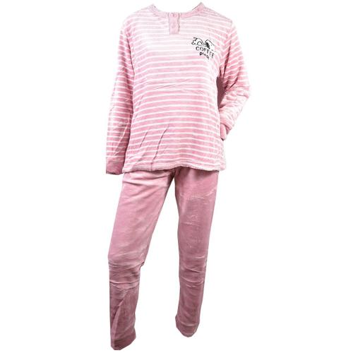 Pyjama Femme Long Sweet Secret Q1578 Polaire Mauve