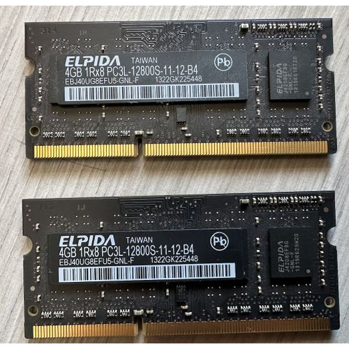 Memoire ELPIDA 4GB DDR3L-1600 SODIMM (Originale Apple iMac 27 2013)