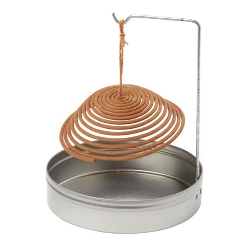 Lot de 3 Spirales Encens Citronnelle Anti Moustique avec Support Inox et Boîte Métallique pour Extérieur Jardin Terrasse