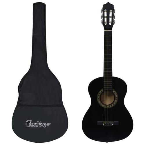 vidaXL Guitare classique avec sac de d¿¿butants et enfants Noir 1/2 34