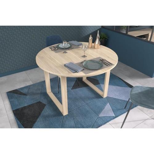 Table À Manger Extensible - Betty - Ronde - Décor Chêne - 4 À 6 Personnes Betty0191taro
