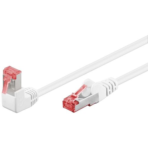 Goobay CAT 6 Câble Patch 1x 90° Coudé, S/FTP (PiMF) (LSZH) CU 3m Blanc