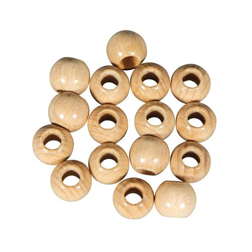 Perles En Bois Pour Macramé 1,5 Cm Grand Trou 6mm 25 Pièces
