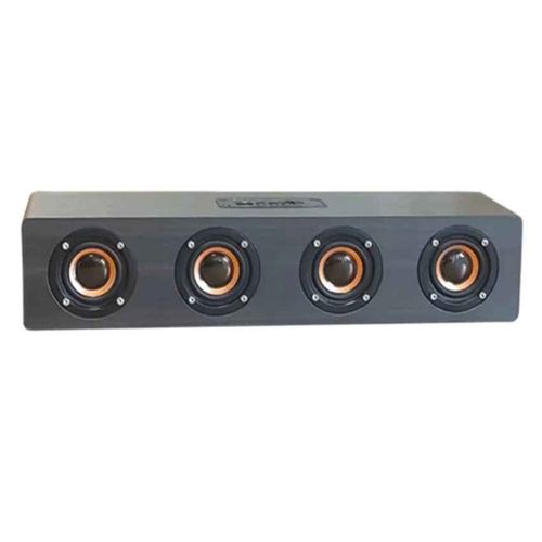 Caisson de basses Bluetooth sans fil avec support radio TF,haut-parleur rétro en bois,son surround 3D,home cinéma,20W - Type black