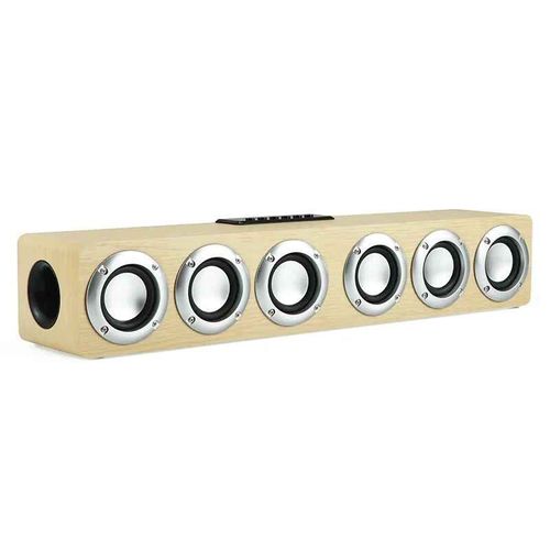 Haut-parleur Bluetooth super injuste,caisson de basses en bois,six caisson de basses,cinéma maison,boîte de son TV,barre de son,stéréo surround,disque TF U - Type Yellow wood grain #A