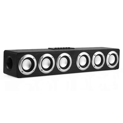 Haut-parleur Bluetooth super injuste,caisson de basses en bois,six caisson de basses,cinéma maison,boîte de son TV,barre de son,stéréo surround,disque TF U - Type Black wood grain #B