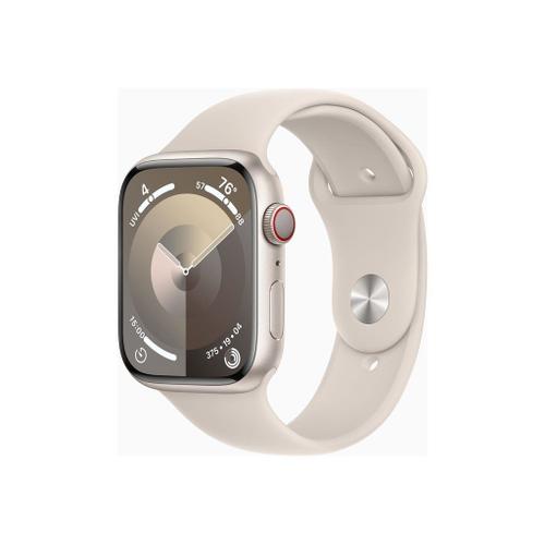 Apple Watch Series 9 Gps + Cellular - Boîtier Aluminium 45 Mm Lumière Stellaire - Bracelet S/M