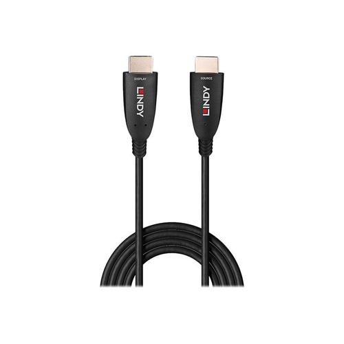 Lindy - Câble HDMI - HDMI mâle pour HDMI mâle - 40 m - fibre optique - noir - support 8K60Hz (7680 x 4320), support 4K120Hz (3840 x 2160), hybrid