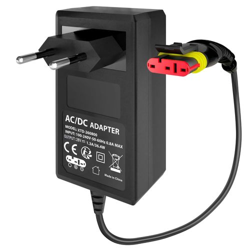 Chargeur de Batterie 28V Compatible avec Robot tondeuse Husqvarna Automower 105/310/315X / McCulloch Rob R800 / Gardena R38Li/Sileno