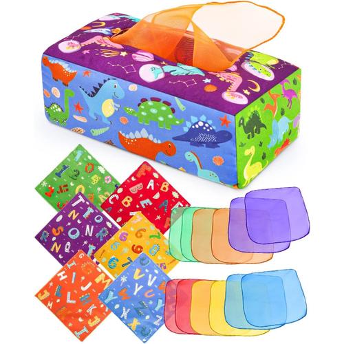 Boîte à mouchoirs sensoriels en tissu - multicolor, Jouet