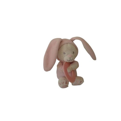 Doudou peluche ours rose déguisé en lapin Max et Sax