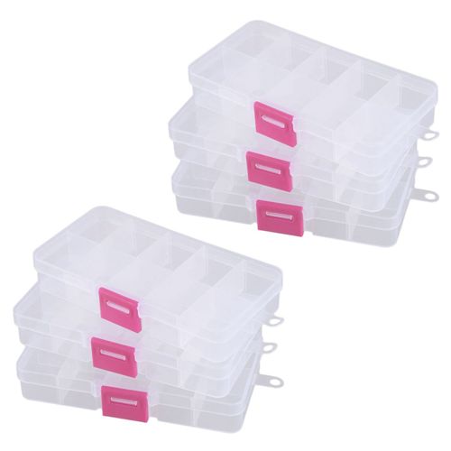 6 Pieces 10 Compartiments Pour Composants Electroniques Boite De Rangement En Plastique