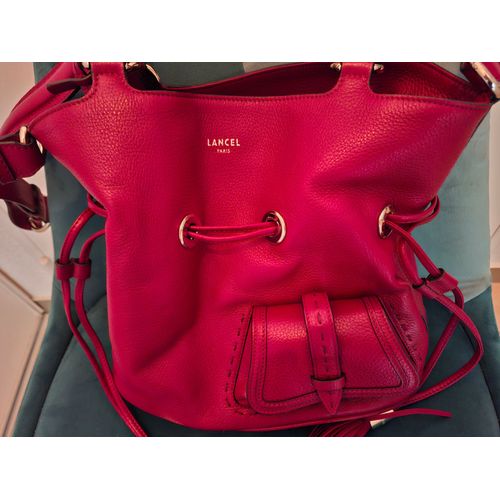 Sac lancel seau cuir rouge