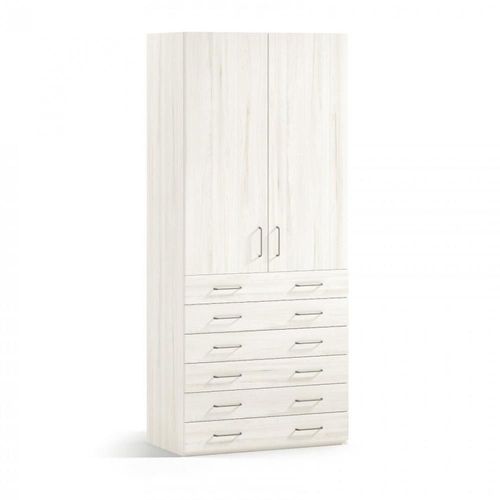 Armoire 2 Portes 6 Tiroirs 94,1 X 57,5 X 220 Cm