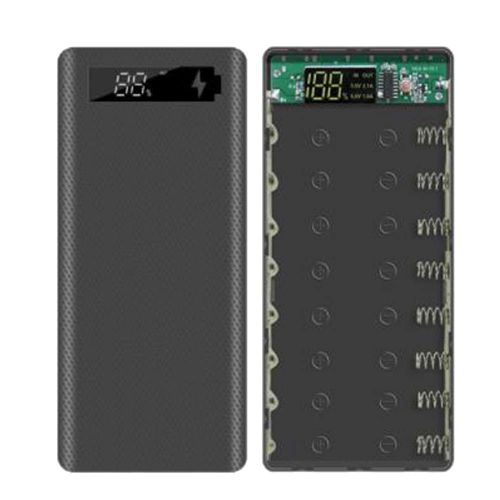 18650 Battery Power Bank Case Lcd Display Support 20000mah Lcd Display Pour 8x18650 Battery Diy Powerbank Case(Noir)