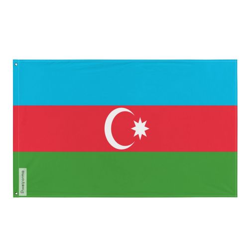 Drapeau de l'Azerbaïdjan en plusieurs tailles 100 % polyester Imprimer avec Double ourlet - 90x150cm / 2. 2 ¿illets à gauche