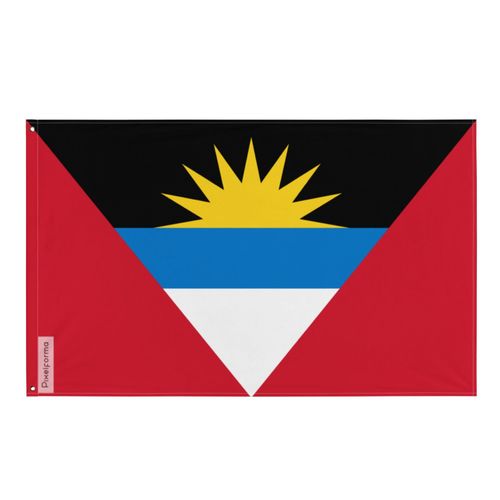 Drapeau d'Antigua-et-Barbuda en plusieurs tailles 100 % polyester Imprimer avec Double ourlet - 90x150cm / 2. 2 ¿illets à gauche